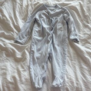 Ralph Lauren Light Blue Footed Baby One-Piece